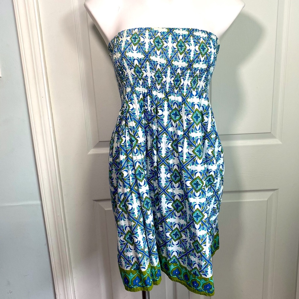 Planet Gold Strapless Summer Dress